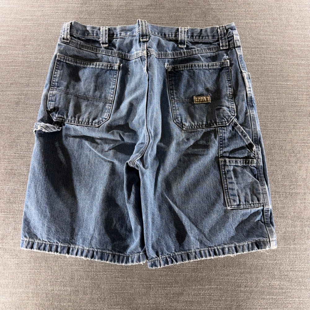Wrangler Carpenter Denim Shorts Mens 38 Blue Fair Distressed 94WC2ZD Utility